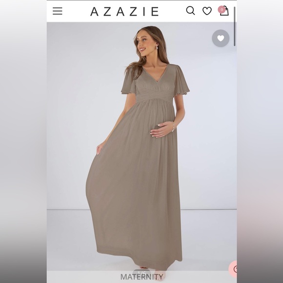 Azazie taupe maternity bridesmaid dress - Picture 2 of 3